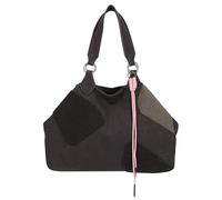 Fritzi Izzy Medium Limited Happy Flocked Shopper Borsa Donna Ecopelle Grande Tote per Festival e Città Vegana con Dettagli Flocked Vellutati e Ciondolo 29 x 42 x 15 cm - Marrone - Rosa - Verde - Beige