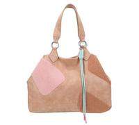 Fritzi Izzy Medium Limited Happy Flocked Vintage Soft Vintage Shopper Borsa Donna Ecopelle Grande Tote per Festival e Città Vegana con Dettagli Flocked 29 x 42 x 15 cm, Beige Delicato
