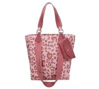 Fritzi Izzy02 Canvas Leo Brick Shopper Donna Grande Borsa Tote in Cotone con Custodia Occhiali Rimovibile Vegan Stampa Leopardo per Spiaggia Città Festival Mare 39 x 32 x 11 cm, Rosa