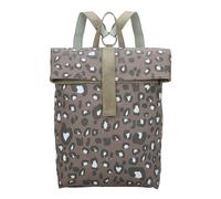 Fritzi Izzy03 Canvas Leo Jungle Rucksack Zaino Donna in Cotone con Tracolle Regolabili Vegan Stampa Leopardo per Città Università 40 x 30,5 x 18 cm, Verde