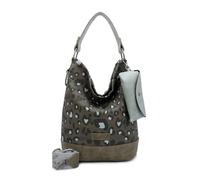 Fritzi Izzy07 Olga Canvas Leo Jungle Hobo Borsa a Spalla Donna in Cotone con Custodia Occhiali Rimovibile e Tracolla Vegan Stampa Leopardo per Spiaggia Città Festival 37 x 27 x 17 cm, Verde