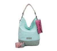 Fritzi Izzy07 Olga Canvas Lime Hobo Borsa a Spalla Donna in Cotone con Custodia Occhiali Rimovibile e Tracolla Vegan per Spiaggia Città Festival 37 x 27 x 17 cm, Verde