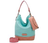 Fritzi Izzy07 Olga Canvas Pooly Hobo Borsa a Spalla Donna in Cotone con Custodia Occhiali Rimovibile e Tracolla Vegan per Spiaggia Città Festival 37 x 27 x 17 cm, Menta