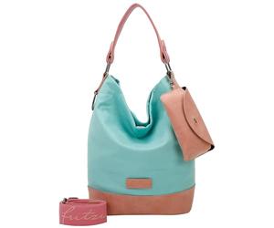Fritzi Izzy07 Olga Canvas Pooly Hobo Borsa a Spalla Donna in Cotone con Custodia Occhiali Rimovibile e Tracolla Vegan per Spiaggia Città Festival 37 x 27 x 17 cm, Menta