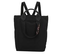 Fritzi Ju Lighty Black Backpack Zaino Donna in Nylon Ultra Leggero con Tracolle Regolabili e Manico Corto per Festival Città Università 38 x 30 x 17 cm, Nero