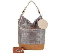 Fritzi Olga Limited Painted Straw borsa hobo donna effetto paglia borsa a spalla vegana capiente estiva con pendente rimovibile festival città tempo libero 37 x 27 x 17 cm - Marrone, Verde
