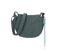 Fritzi Sue02 Suede Jacky Soft Borsa a Tracolla Ecopelle Donna Crossbody per Festival e Città Vegana Scamosciato con Ciondolo Cordoncino 22 x 23 x 9,5 cm - Antracite - Verde - Marrone - Grigio-Blu