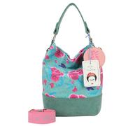 Fritzi x Frida Kahlo Izzy07 Limited Canvas Hobo Bag borsa a spalla donna borsa hobo grande canvas capiente con chiusura magnetica uso quotidiano 37 x 27 x 17 cm - Turchese, Rosa, Viola, Beige, Verde