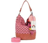 Fritzi x Frida Kahlo Izzy07 Limited Canvas Hobo Bag borsa a spalla donna borsa hobo grande canvas capiente con chiusura magnetica uso quotidiano 37 x 27 x 17 cm - Turchese, Rosa, Viola, Beige, Verde