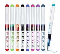 FRIUSATE 9 penne stilografiche colorate usa e getta per scrivere pennino EF inchiostro multicolore a punta fine set scrittura liscia per diario, schizzi, lettering, evidenziare testo, calligrafia,