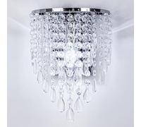 FRIXCHUR Confezione da 2 lampade da parete in cristallo cromato E14 dal design moderno di lusso K9 cristallo e metallo cromato per soggiorno, camera da letto e ristoranti