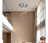 FRIXCHUR Lampadario a spirale cristallo 35,4 "moderna goccia a filo a filo a sospensione per soffitti alti 3 luci k9 lampadari a sfera di cristallo per sala da pranzo cucina hallay