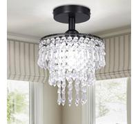 FRIXCHUR Mini Dimensioni Lampadario Di Cristallo Moderno Incasso Lampada Da Soffitto A 3 Livelli Gocce Di Pioggia Pendente Di Cristallo Decorazione Per Camera Da Letto Corridoio Soggiorno