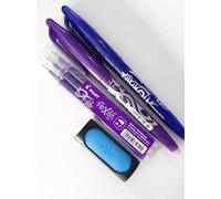 FRIXION STOCK set PENNE frixion ball gomma cartucce BLU VIOLA TUTTO NUOVO