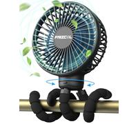 FRIZCOL Ventilatore per passeggino per bambino - Ventilatore portatile ricaricabile - Ventilatore a batteria (uso per 30 ore) - Ventilatore per palmare/Clip On/Car Seat/Scrivania/Campeggio