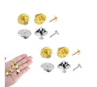 Frizione a Farfalla per Spille, Set di 50 Coppie di Chiusure a Farfalla in Rame, Ideali per Artigianato e Creazione di Gioielli, Colori Oro e Argento, Confezione Sigillata