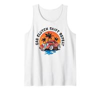 Frizione a Gas Ripetizione del Cambio Hotrod Car Cartoon Design Distressed Canotta