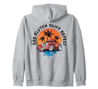 Frizione a Gas Ripetizione del Cambio Hotrod Car Cartoon Design Distressed Felpa con Cappuccio