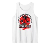 Frizione a Gas Ripetizione del Cambio Hotrod Cartoon Distressed Design Canotta