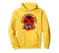 Frizione a Gas Ripetizione del Cambio Hotrod Cartoon Distressed Design Felpa con Cappuccio
