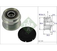 Frizione alternatore puleggia 535 0005 10 INA per AUDI VW SKODA