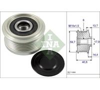 Frizione alternatore puleggia 535 0228 10 INA per OPEL CHEVROLET