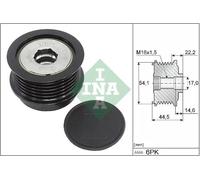 Frizione alternatore puleggia 535 0352 10 INA per FORD KUGA II FOCUS III
