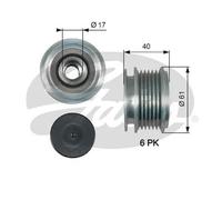 Frizione alternatore puleggia OAP7013 GATES per VW SEAT FORD AUDI SKODA DODGE