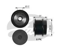 GATES Dispositivo ruota libera alternatore Ø53mm 04861506AB 778910072 7789-10072 Compatibilità con TOYOTA Yaris Hatchback P9, CHRYSLER VOYAGER IV RG, RS, LEXUS NX ZGZ1, AGZ1, AYZ1, DODGE CARAVAN RG
