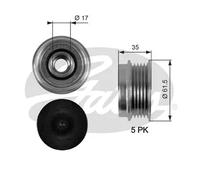 Frizione alternatore puleggia OAP7033 GATES per AUDI VW SKODA