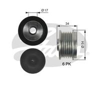 Frizione alternatore puleggia OAP7135 GATES per OPEL BMW SAAB CHEVROLET