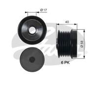 Frizione alternatore puleggia OAP7158 GATES per VOLVO FORD