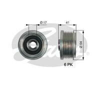 Frizione alternatore puleggia OAP7162 GATES per OPEL CHEVROLET