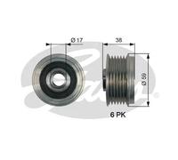 Frizione alternatore puleggia OAP7168 GATES per HYUNDAI KIA