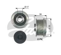 Frizione alternatore puleggia OAP7177 GATES per KIA HYUNDAI GENESIS
