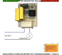 Frizione Elettronica x Motori Cancello Regola Forza e Velocità 230 V 750 W Triac