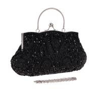 Frizione Perlato, Borsa Da Sera Pochette Catena Borsa Donne Borse, Frizione Perline Di Grande Capacità Di Lusso Per La Festa Di Nozze Data, Nero , Se référer au descriptif
