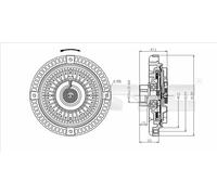 Frizione visco ventilatore Innesto ad attrito viscoso 802-0058 TYC per AUDI VW
