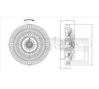 Frizione visco ventilatore Innesto ad attrito viscoso 802-0060 TYC per AUDI V8