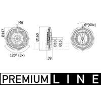 Frizione visco ventilatore termico CFC 264 000P MAHLE per SSANGYONG MUSSO KYRON