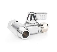 Frizzlife - Adattatore per acqua in ottone, 3/8 pollici, 3/8" Comp e 1/4 di pollice OD valvola di arresto angolo di compressione adattatore per filtri acqua a osmosi inversa, birra caffè, ghiacciaia.