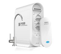 Frizzlife PX500-A Sistema di filtraggio dell'acqua ad osmosi inversa, alcalino e rimineralizzato, senza serbatoio, filtro RO da 500 GPD, rapporto di scarico 1:1,5, rubinetto in nichel spazzolato