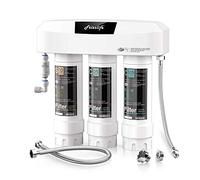 Frizzlife SK99-NEW, sistema di filtraggio dell'acqua per lavello a 3 stadi, connessione diretta, certificato a 3 stadi da 0,5 micron, rimuove il 99,99% di piombo, cloro, cloramina, fluoro, odori