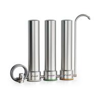 Frizzlife TS99-S Countertop Wasserfilter, Edelstahl der Güteklasse 9, 0,5 Mikron NSF-zertifiziertes Element, reduziert Blei, Chlor, Schwermetalle, Kalk und Kalziumkarbonat um 99,99%