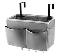 Frjjthchy Beside, organizer con 5 tasche con 4 ganci, per testiere e letto a castello (grigio)
