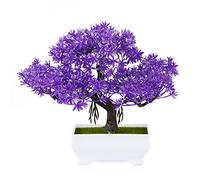 Frjjthchy Mini piantine di legno per bonsai con elementi di cemento in plastica per decorazioni domestiche e uffici