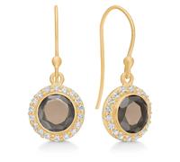 Frk. Lisberg - Orecchini in quarzo fumé con zirconi - -Accessories -Donna -Giallo -ONE SIZE