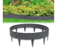 Froadp 100cm Bordo del Giardino di Vimini in PP, Recinzioni di Plastica Flessibili dell'aiuola, DIY Bordatura del Prato Inglese, Recinto Palizzate Curvo e Rotondo Set (5 Pezzi, Antracite)