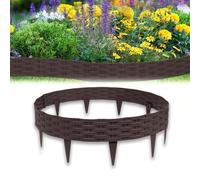 Froadp 100cm Bordo del Giardino di Vimini in PP, Recinzioni di Plastica Flessibili dell'aiuola, DIY Bordatura del Prato Inglese, Recinto Palizzate Curvo e Rotondo Set (10 Pezzi, Marrone)