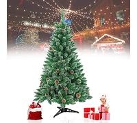 Froadp 120cm Albero di Natale Artificiale con Supporto Stabile e 180 Rami di Simulazione Tradizionale per Decorazioni Natalizie Fai-da-te(PVC con Effetto Neve)